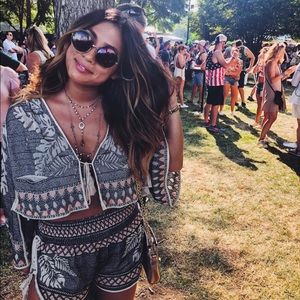 Free People 2 piece embroidered set